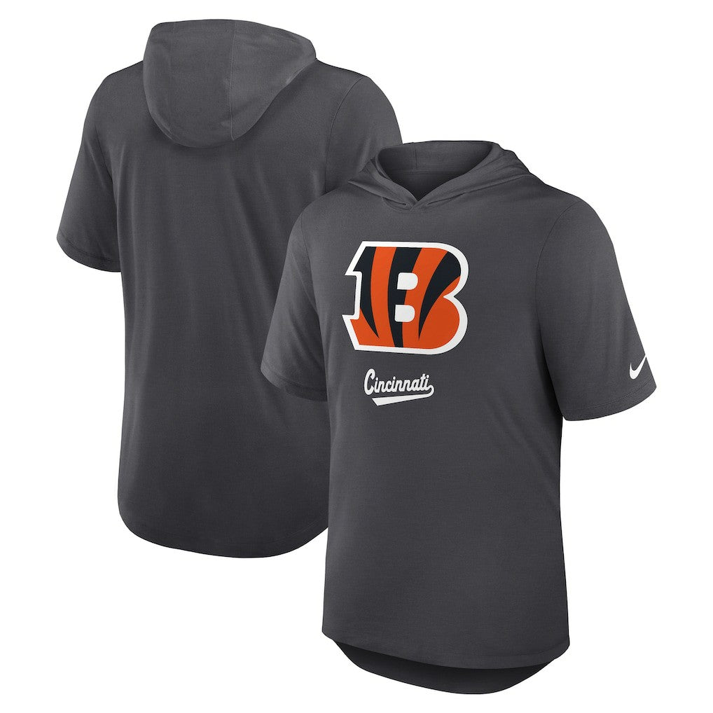 Cincinnati Bengals Tri-Blend Performance Hoodie T-Shirt Anthracite - Nike