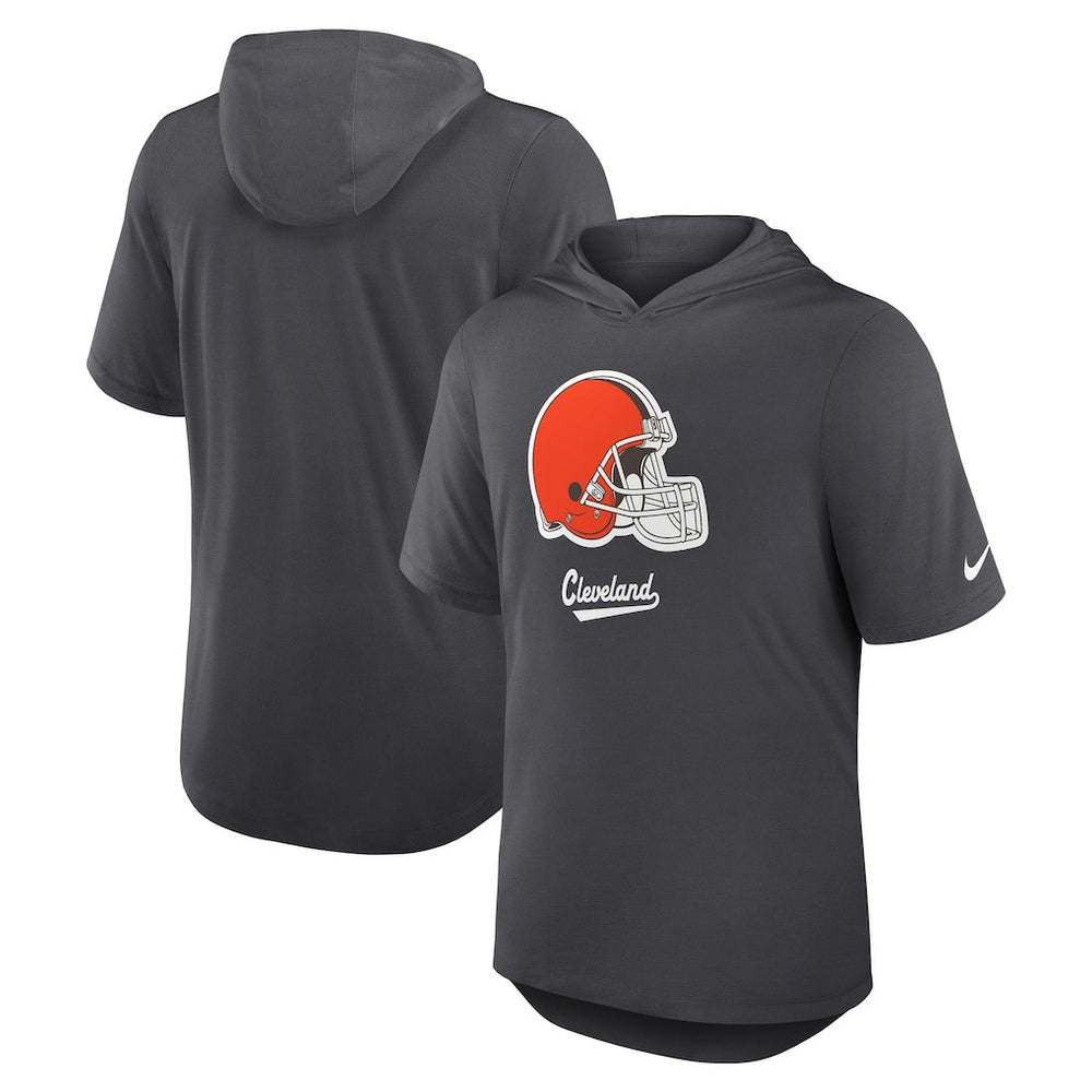 Cleveland Browns Tri-Blend Performance Hoodie T-Shirt Anthracite - Nike