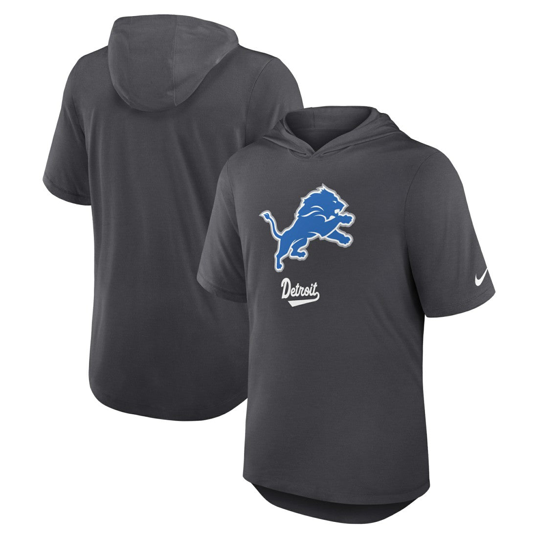 Detroit Lions Tri-Blend Performance Hoodie T-Shirt Anthracite - Nike