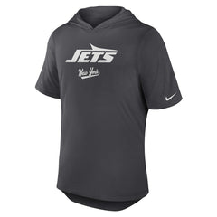 New York Jets Tri-Blend Performance Hoodie T-Shirt Anthracite - Nike