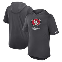 San Francisco 49ers Tri-Blend Performance Hoodie T-Shirt Anthracite - Nike