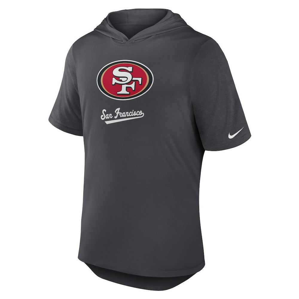 San Francisco 49ers Tri-Blend Performance Hoodie T-Shirt Anthracite - Nike
