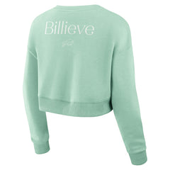 Buffalo Bills Women's Studio Tri-Blend Cropped Pullover Sweatshirt Mint - Fanatics