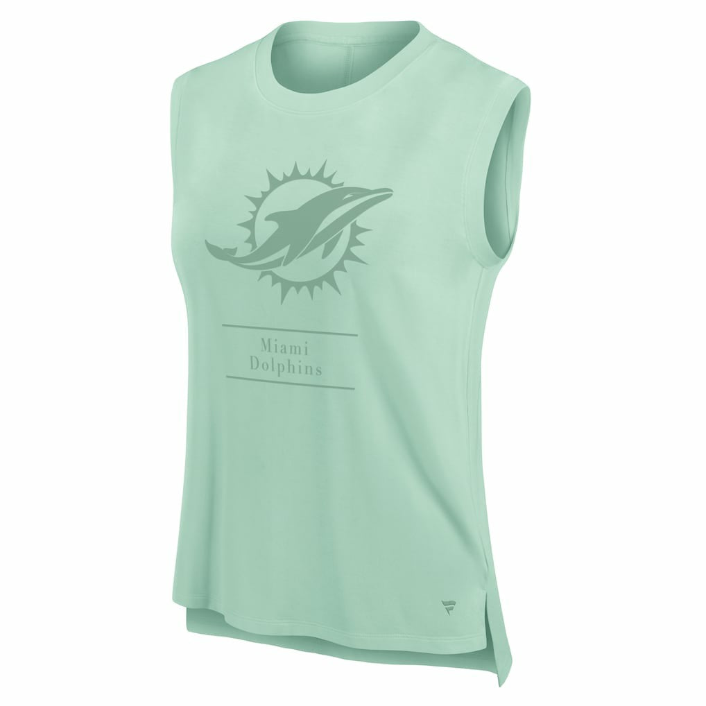 Miami Dolphins Women's Studio Embrace Tank Top Mint - Fanatics