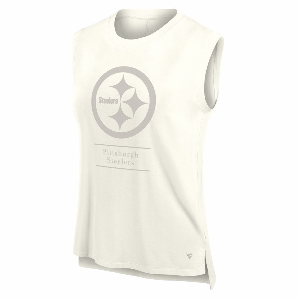 Pittsburgh Steelers Women's Studio Embrace Tank Top Cream - Fanatics