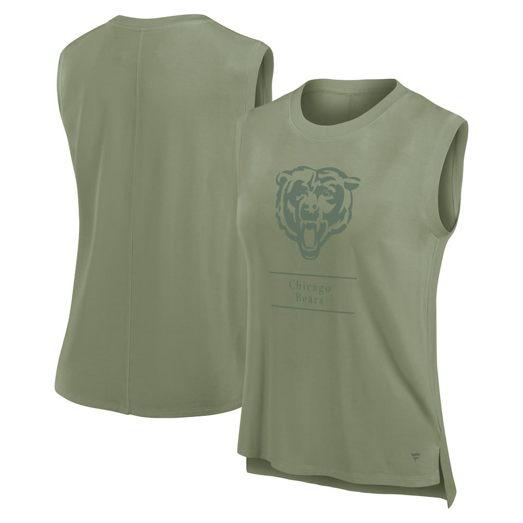 Chicago Bears Women's Studio Embrace Tank Top Olive - Fanatics