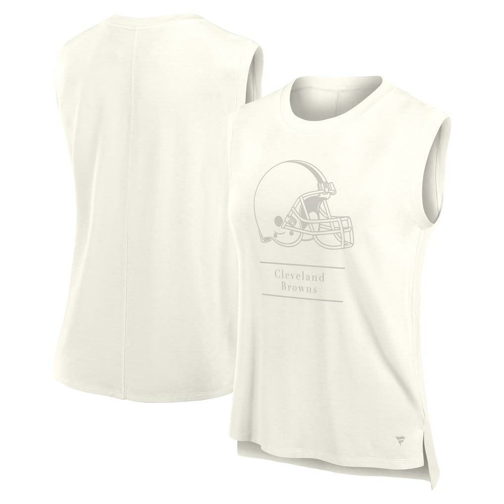 Cleveland Browns Women's Studio Embrace Tank Top Cream - Fanatics