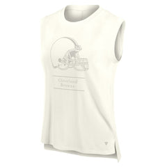 Cleveland Browns Women's Studio Embrace Tank Top Cream - Fanatics