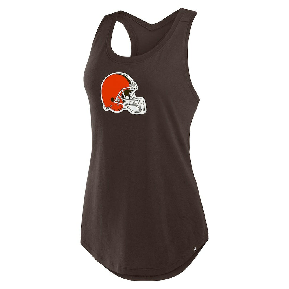 Cleveland Browns Women's Iron Fan Tank Top Brown - Fanatics