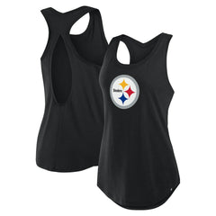 Pittsburgh Steelers Women's Iron Fan Tank Top Black - Fanatics
