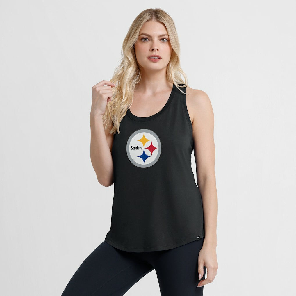 Pittsburgh Steelers Women's Iron Fan Tank Top Black - Fanatics