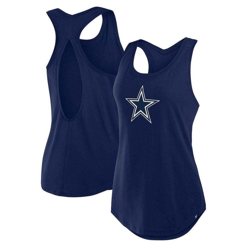 Dallas Cowboys Women's Iron Fan Tank Top Navy - Fanatics