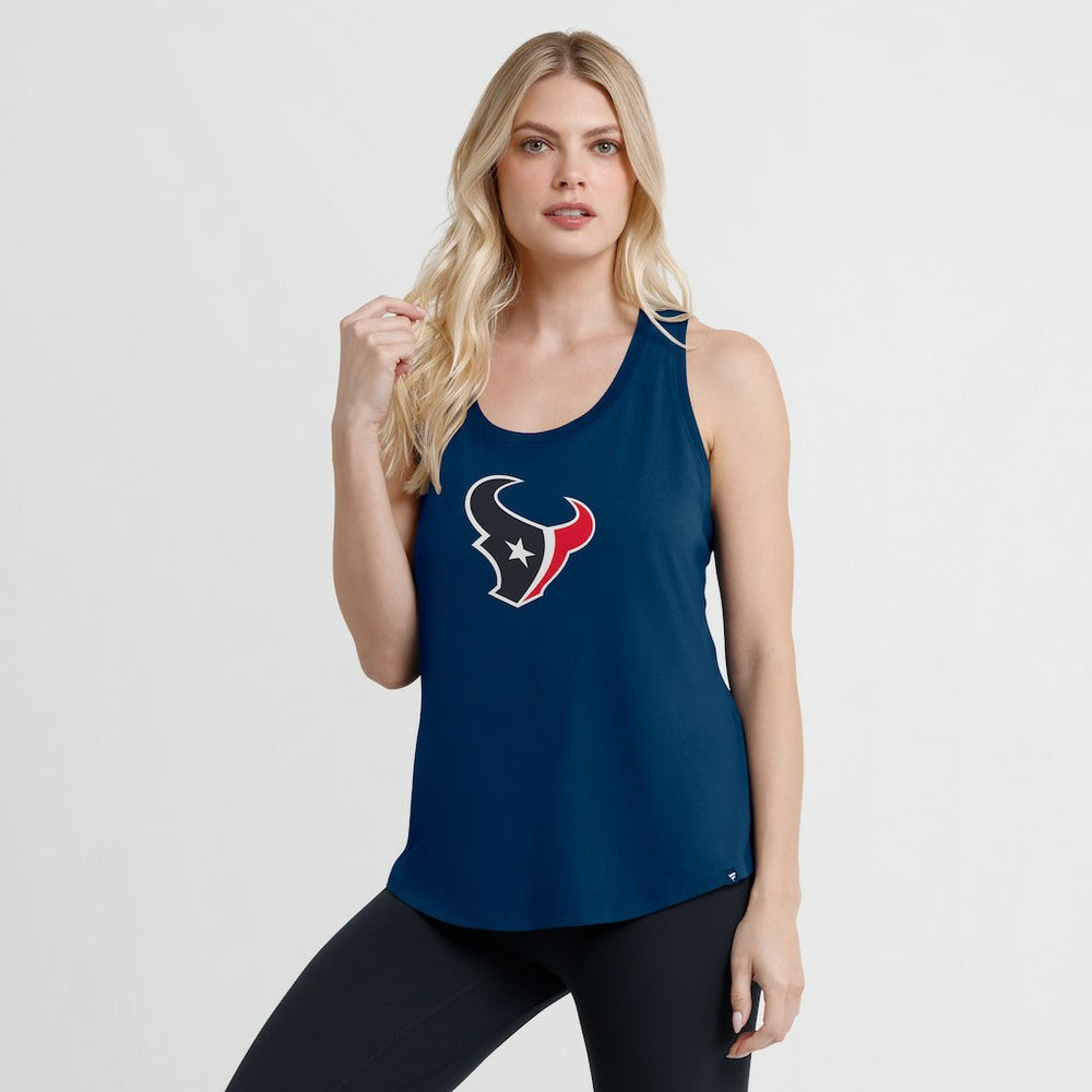 Houston Texans Women's Iron Fan Tank Top Navy - Fanatics