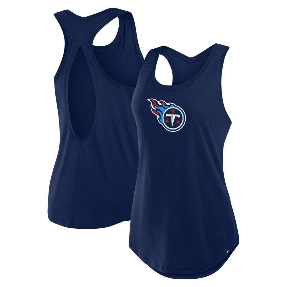 Tennessee Titans Women's Iron Fan Tank Top Navy - Fanatics