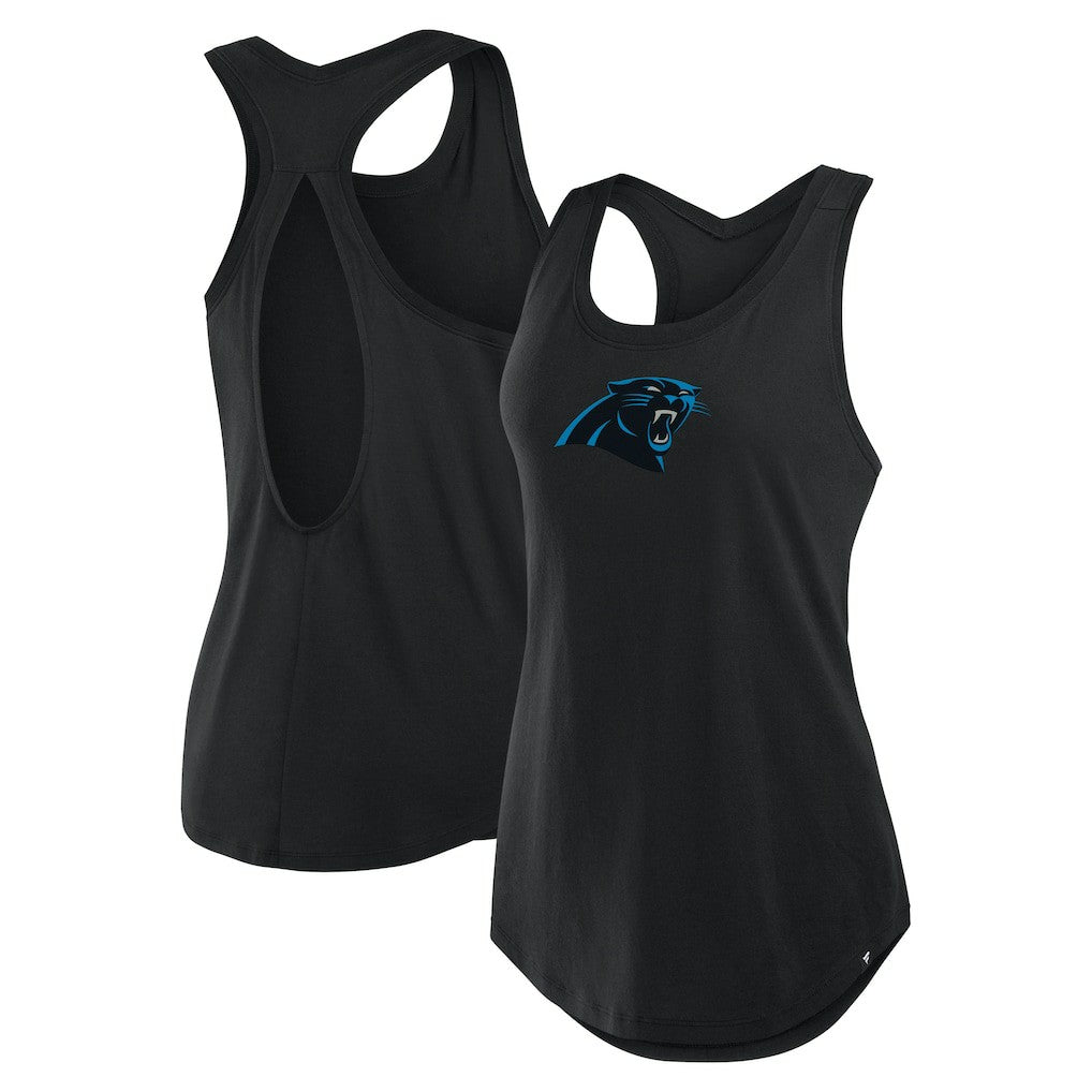 Carolina Panthers Women's Iron Fan Tank Top Black - Fanatics