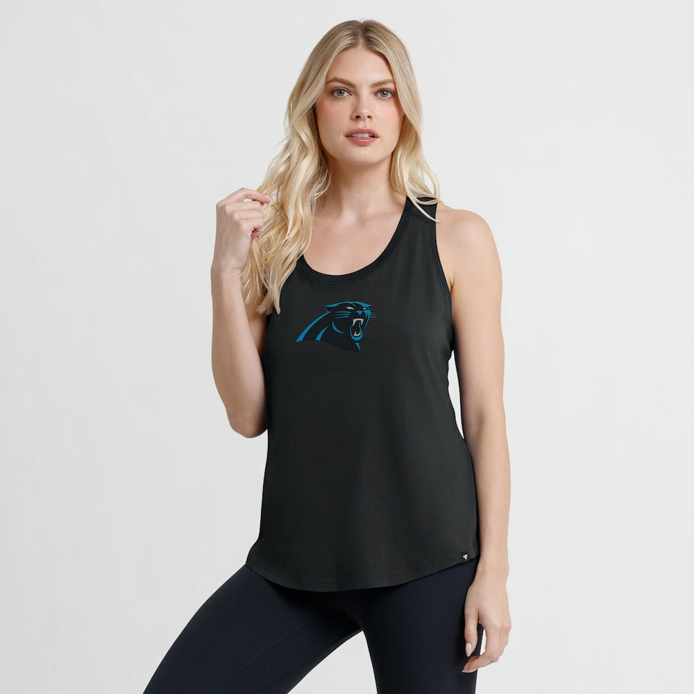 Carolina Panthers Women's Iron Fan Tank Top Black - Fanatics