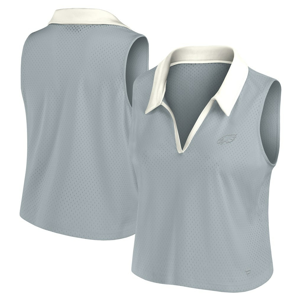 Philadelphia Eagles Women's Studio Wellness V-Neck Tank Top Gray - Fanatics