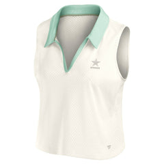 Dallas Cowboys Women's Studio Wellness V-Neck Tank Top Cream - Fanatics