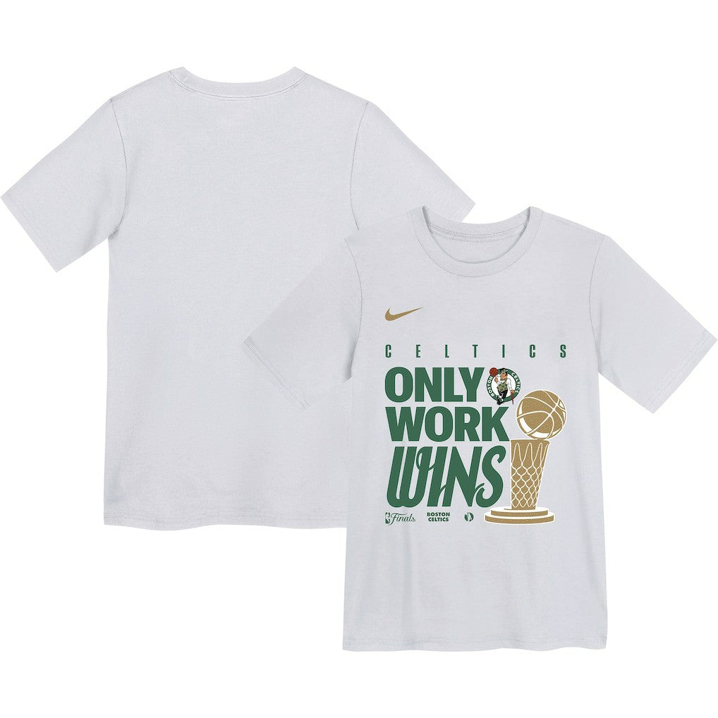 Nike - Boston Celtics Youth 2024 NBA Finals Champions Celebration Parade T-Shirt - White