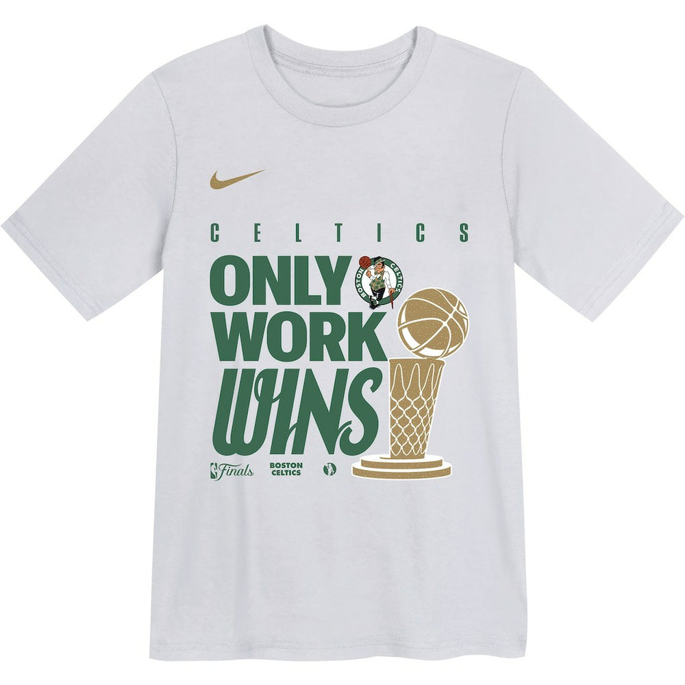 Nike - Boston Celtics Youth 2024 NBA Finals Champions Celebration Parade T-Shirt - White