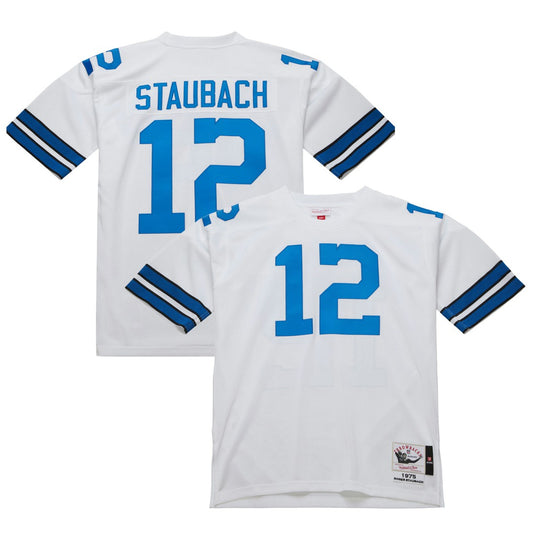 Roger Staubach Dallas Cowboys 1975 Authentic Throwback Retired Player Jersey - White outlet | NFL Jerseys
