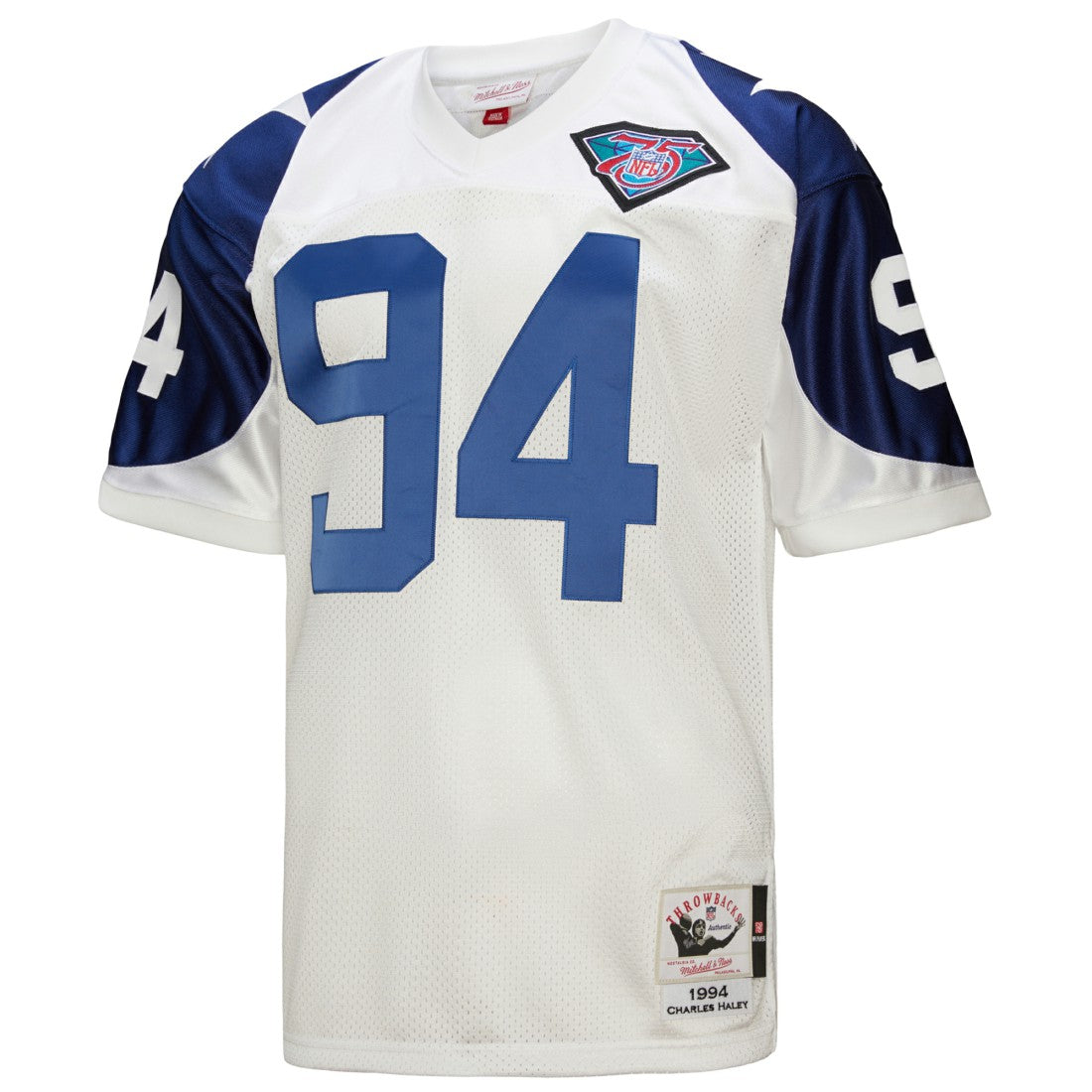 Charles Haley Dallas Cowboys 1994 Authentic Throwback Retired Player Jersey White - Mitchell & Ness