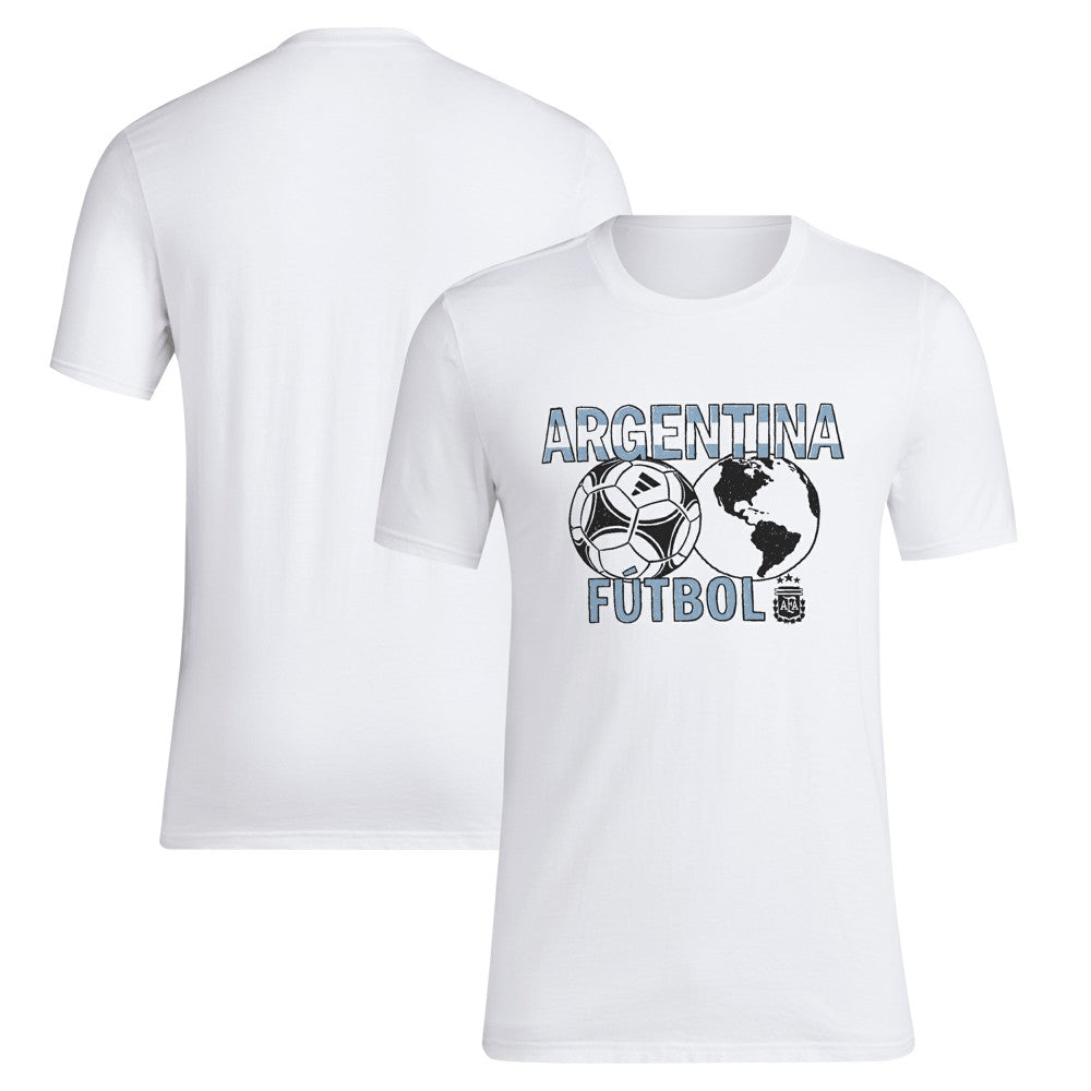 Adidas Argentina National Team Around The World T-Shirts - White
