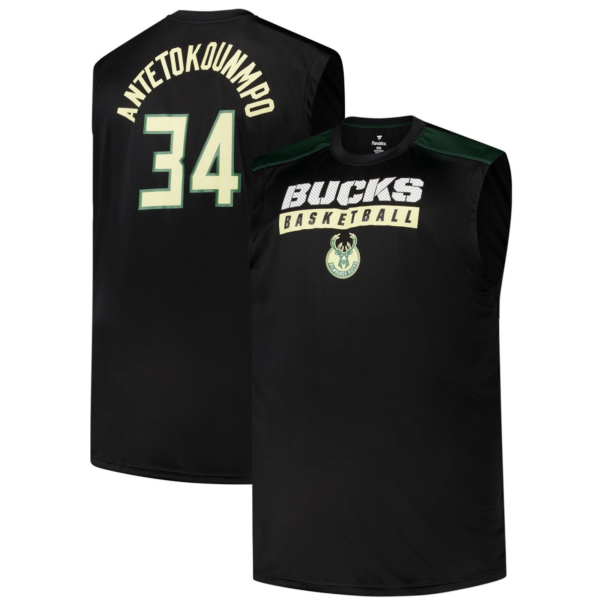 NBA - Giannis Antetokounmpo Milwaukee Bucks Profile Big & Tall Player Muscle Tank - Black
