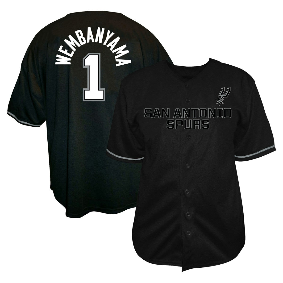 Victor Wembanyama San Antonio Spurs Profile Big & Tall Name & Number Button-Up Jersey - Black outlet | NBA Jerseys