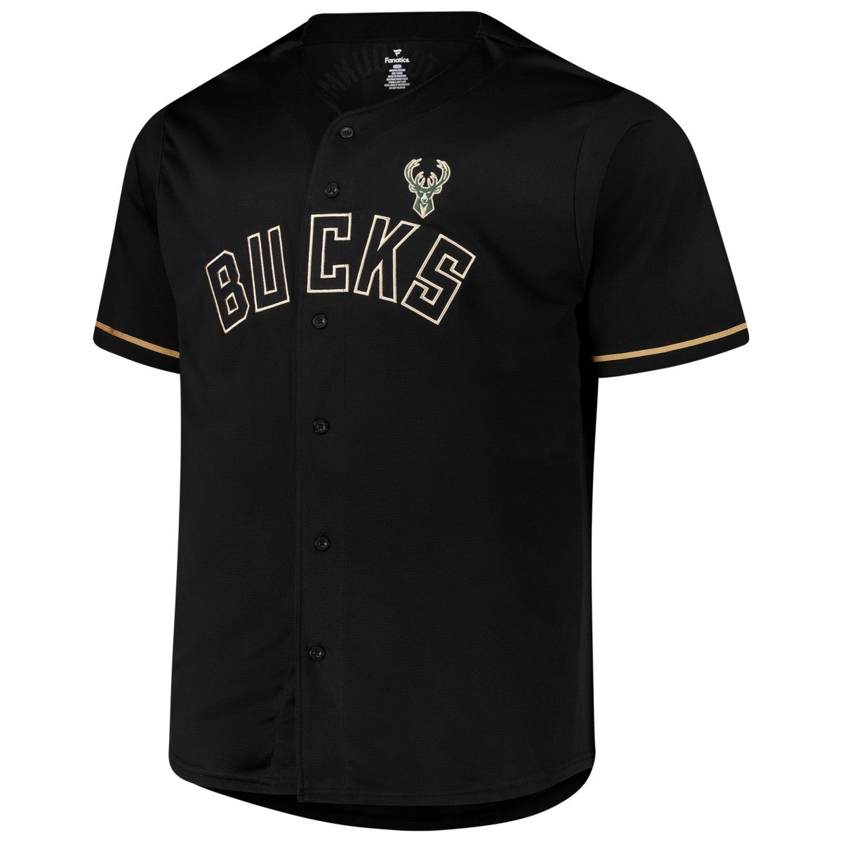 NBA - Giannis Antetokounmpo Milwaukee Bucks Profile Big & Tall Name & Number Button-Up Jersey - Black