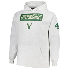 NBA - Giannis Antetokounmpo Milwaukee Bucks Profile Big & Tall Player Double Face Tri-Blend Pullover Hoodie - Ash