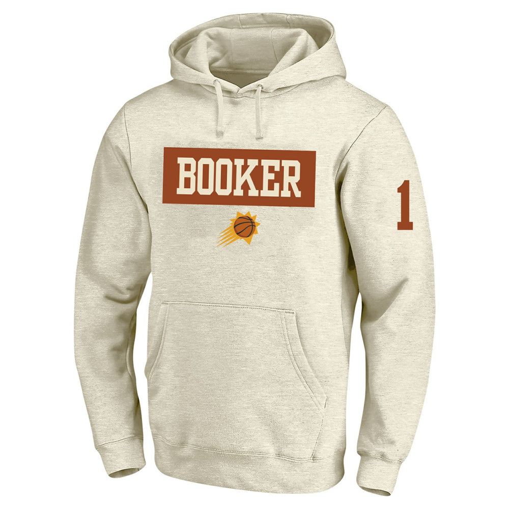 NBA - Devin Booker Phoenix Suns Profile Big & Tall Player Double Face Tri-Blend Pullover Hoodie - Cream
