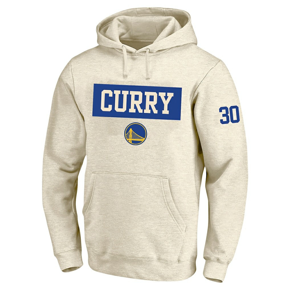 NBA - Stephen Curry Golden State Warriors Profile Big & Tall Player Double Face Tri-Blend Pullover Hoodie - Cream