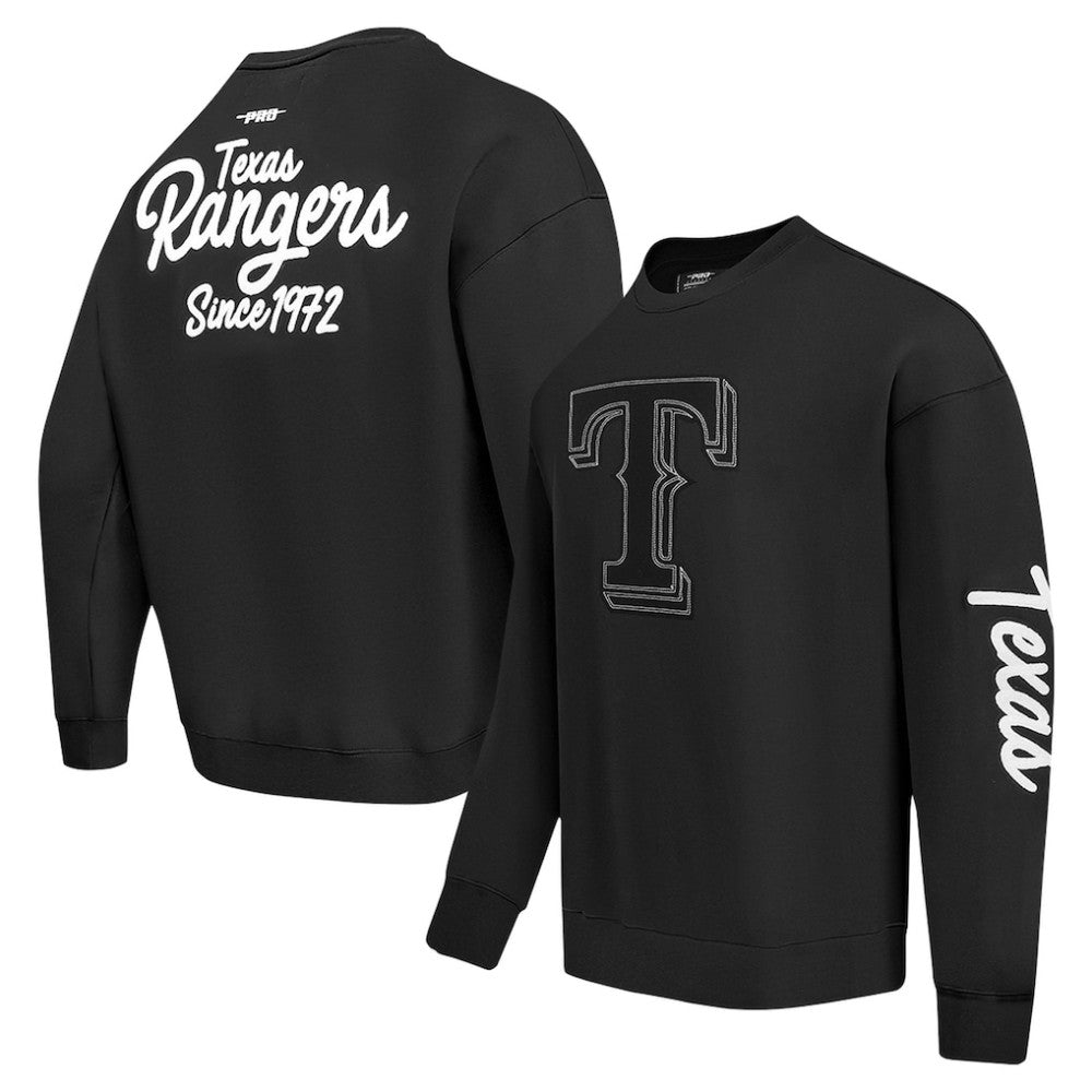 Texas Rangers Pro Standard Paint The City Dropped Shoulder Pullover Sweatshirt Sale
