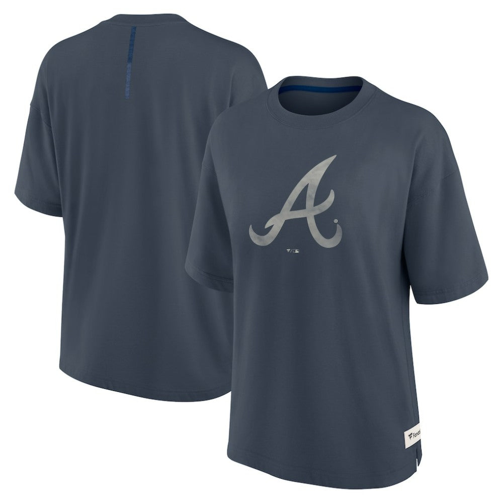Atlanta Braves Fanatics Women's Oversized Elements Raw Edge Future Ground T-Shirt Clearance