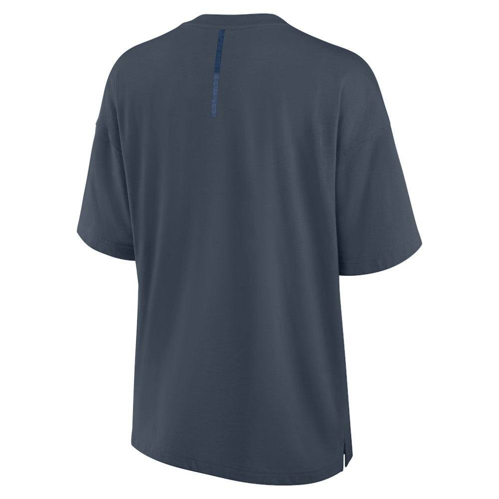 Atlanta Braves Fanatics Women's Oversized Elements Raw Edge Future Ground T-Shirt Clearance