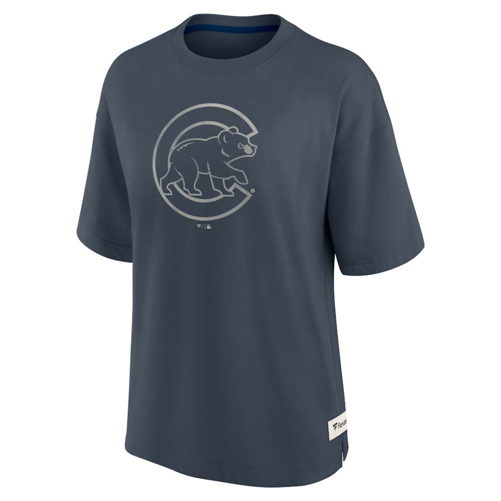 Chicago Cubs Fanatics Women's Oversized Elements Raw Edge Future Ground T-Shirt Sale