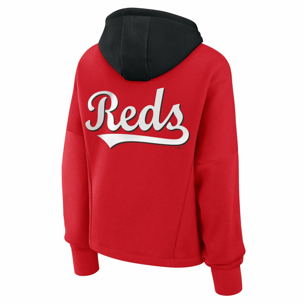 Cincinnati Reds Fanatics Women's Oversized Legacy Favorite Spectator Pullover Hoodie Lifestyle
