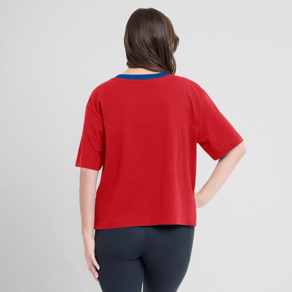 Philadelphia Phillies Fanatics Oversized Race To Win V-Neck T-Shirt Lifestyle