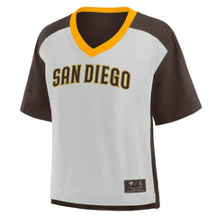 San Diego Padres Fanatics Oversized Race To Win V-Neck T-Shirt Clearance