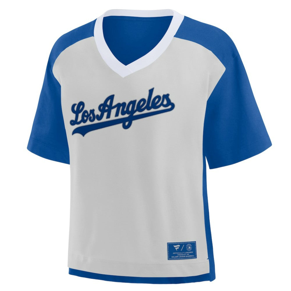 Los Angeles Dodgers Fanatics Oversized Race To Win V-Neck T-Shirt Clearance