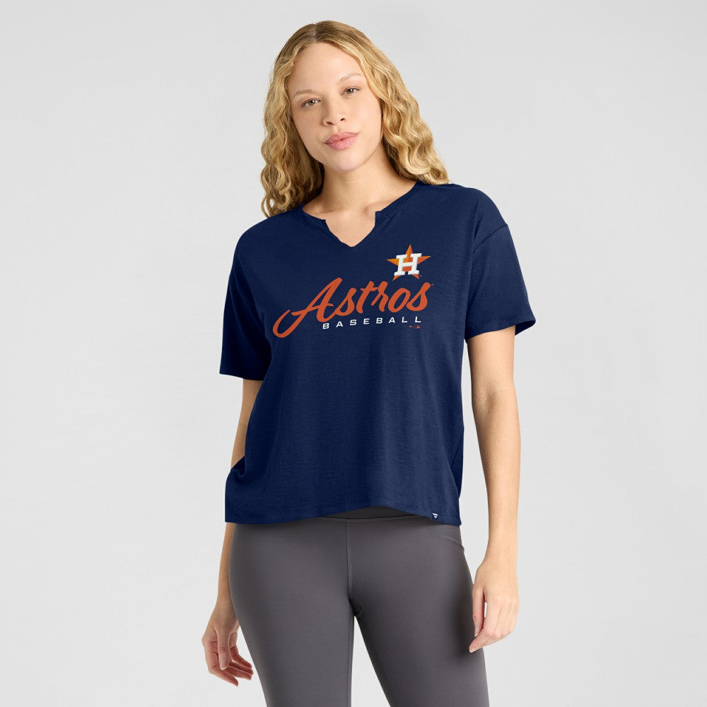 Houston Astros Fanatics Women's Fan Fave Stadium Slub Boxy T-Shirt Sale