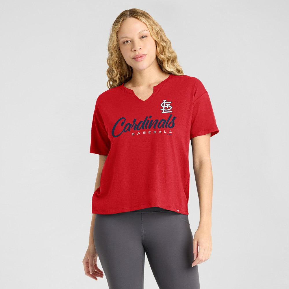 St. Louis Cardinals Fanatics Women's Fan Fave Stadium Slub Boxy T-Shirt Lifestyle