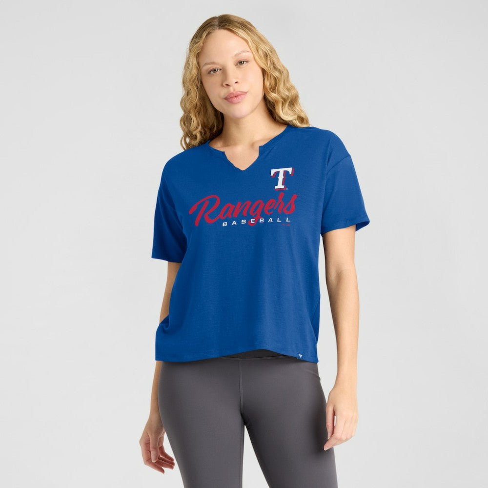 Texas Rangers Fanatics Women's Fan Fave Stadium Slub Boxy T-Shirt discount