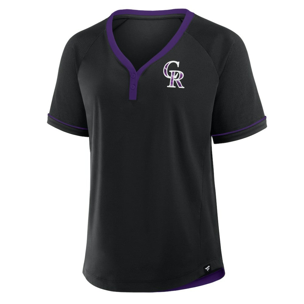 Colorado Rockies Fanatics Women's League Diva Star Raglan V-Neck T-Shirt Lifestyle