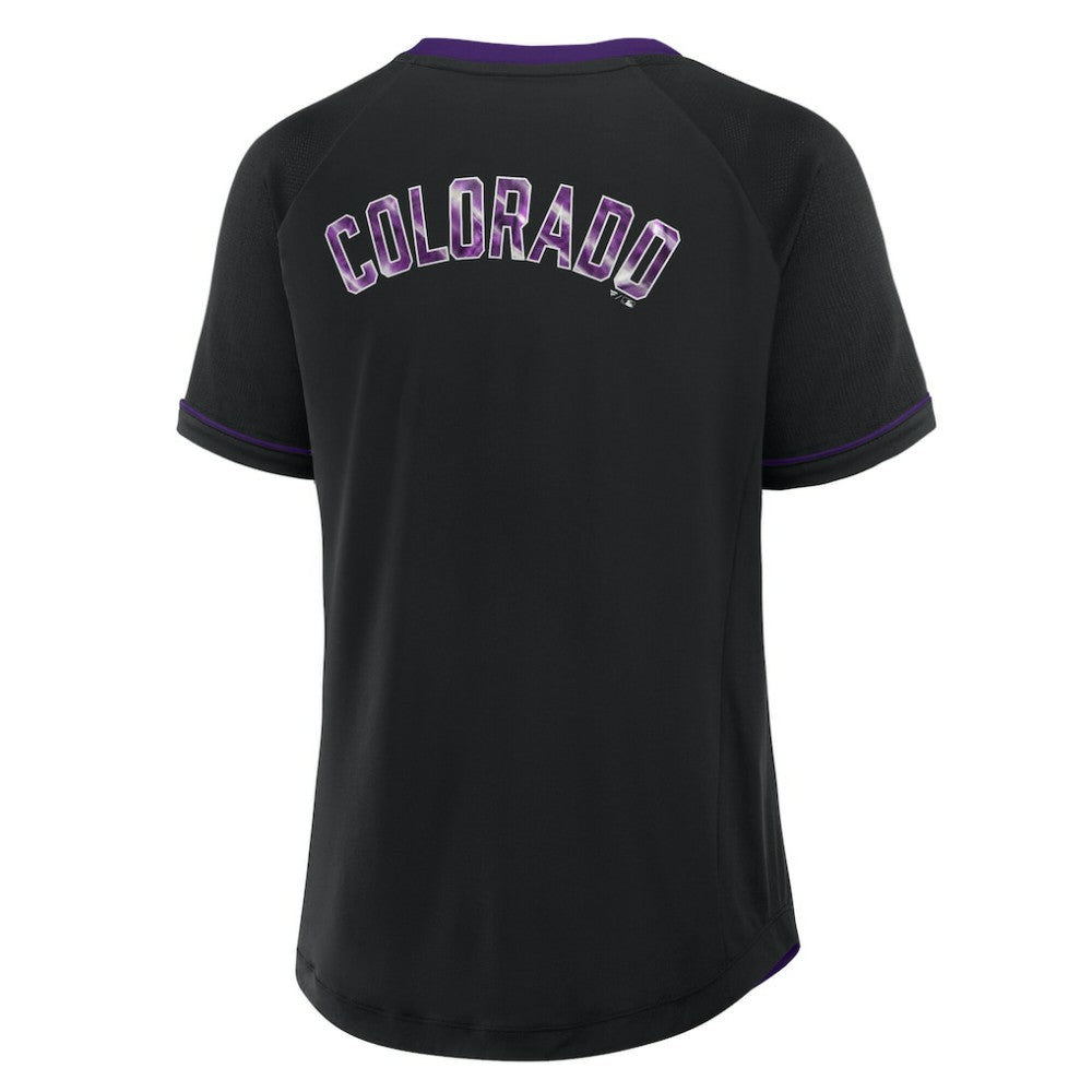 Colorado Rockies Fanatics Women's League Diva Star Raglan V-Neck T-Shirt Lifestyle