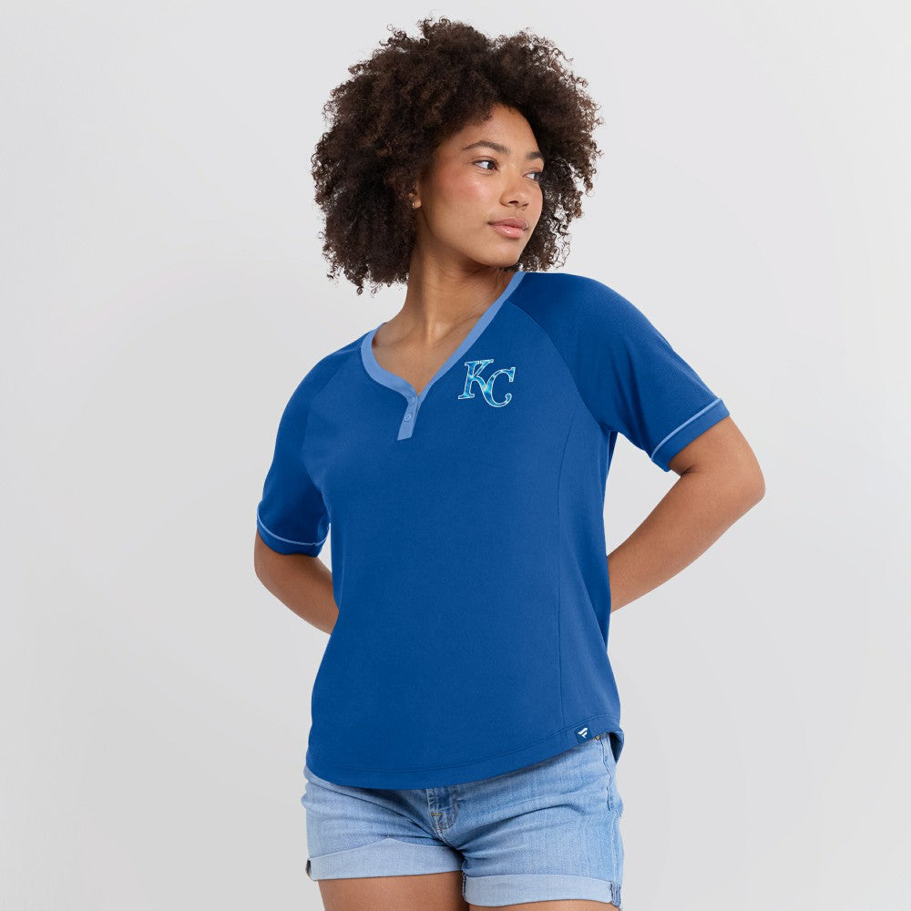 Kansas City Royals Fanatics Women's League Diva Star Raglan V-Neck T-Shirt Near Me