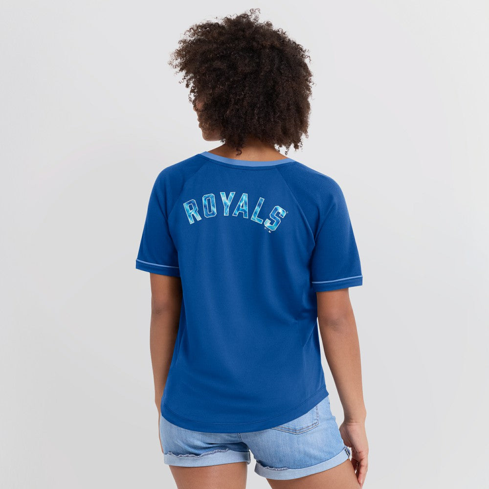 Kansas City Royals Fanatics Women's League Diva Star Raglan V-Neck T-Shirt Near Me