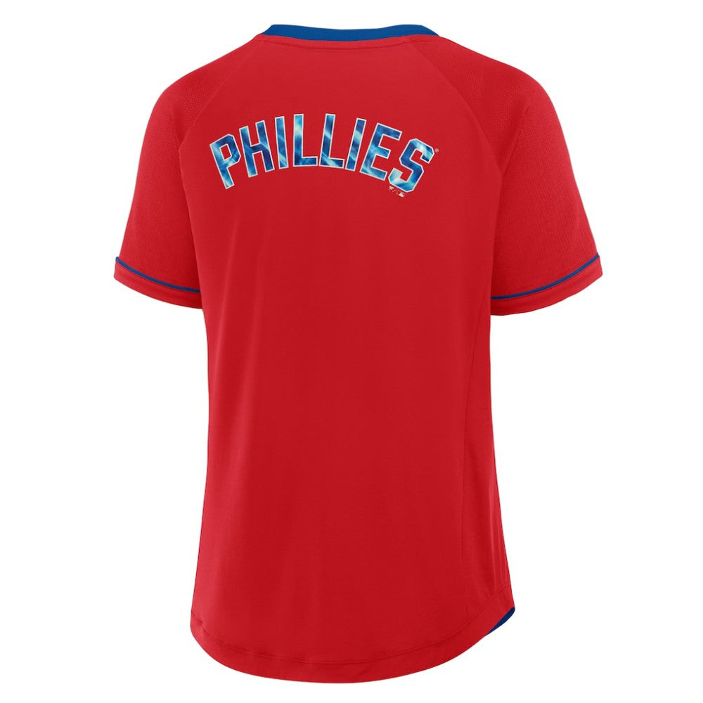 Philadelphia Phillies Fanatics Women's League Diva Star Raglan V-Neck T-Shirt Lifestyle