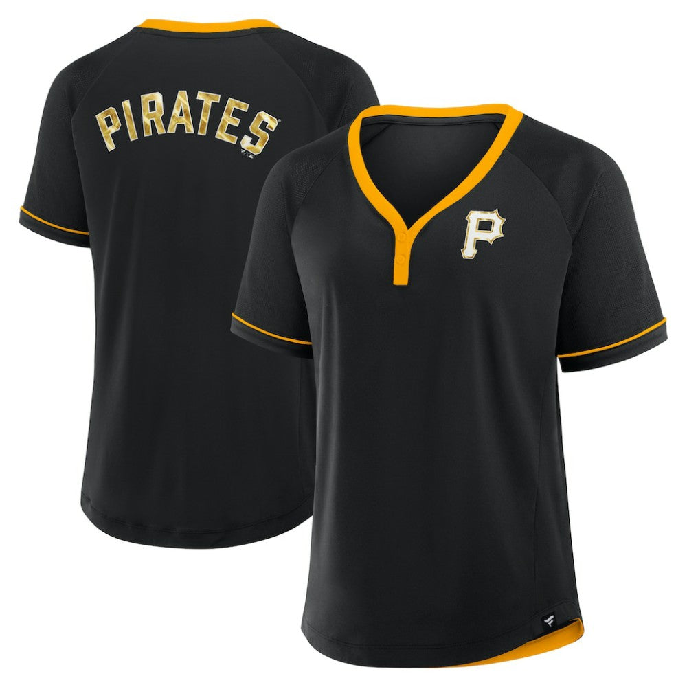 Pittsburgh Pirates Fanatics Women's League Diva Star Raglan V-Neck T-Shirt Lifestyle